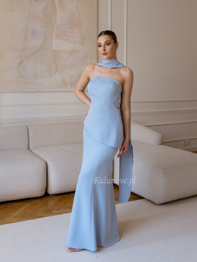 Aurielle - minimalistyczny błękitny 3 częściowy komplet damski 