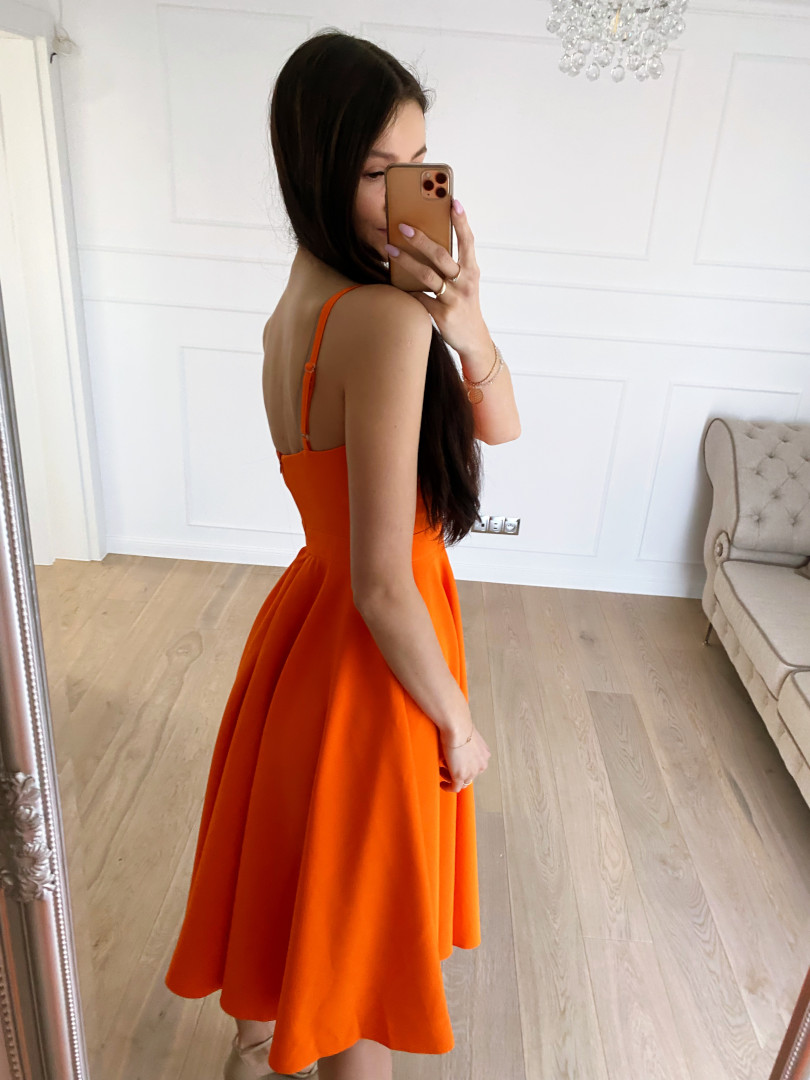 Elisabeth midi - pomarańczowa sukienka midi - Kulunove zdjęcie 3