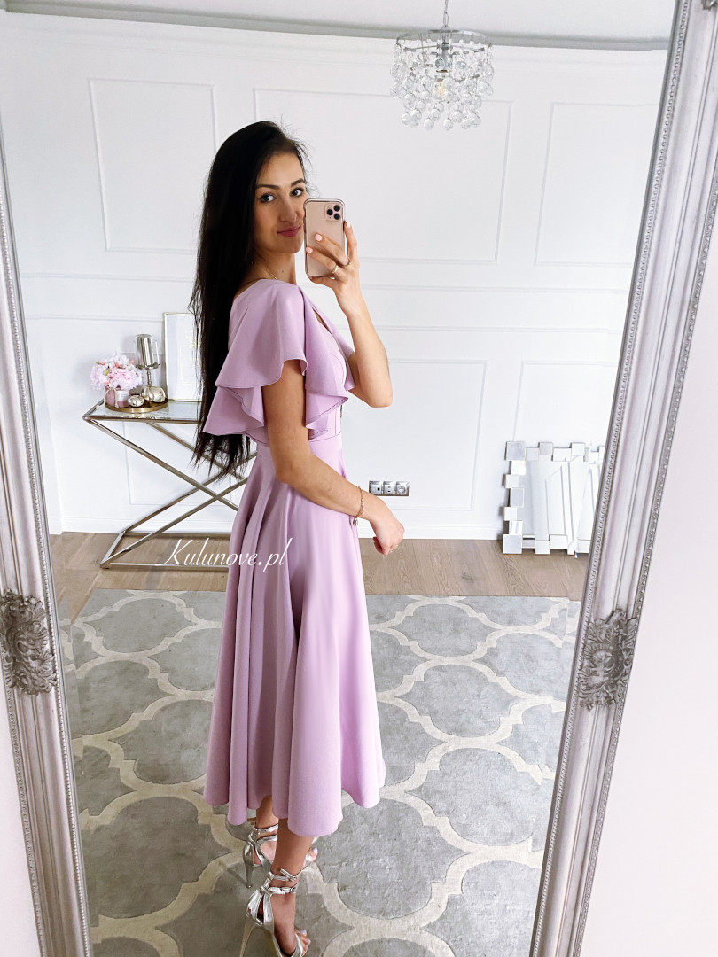 Isabella - sukienka midi w kolorze wrzosowym - Kulunove zdjęcie 2