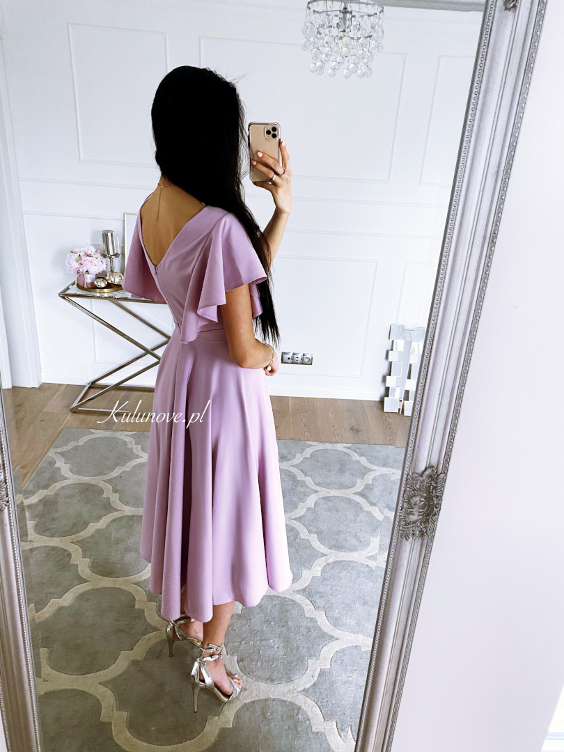 Isabella - sukienka midi w kolorze wrzosowym - Kulunove zdjęcie 4