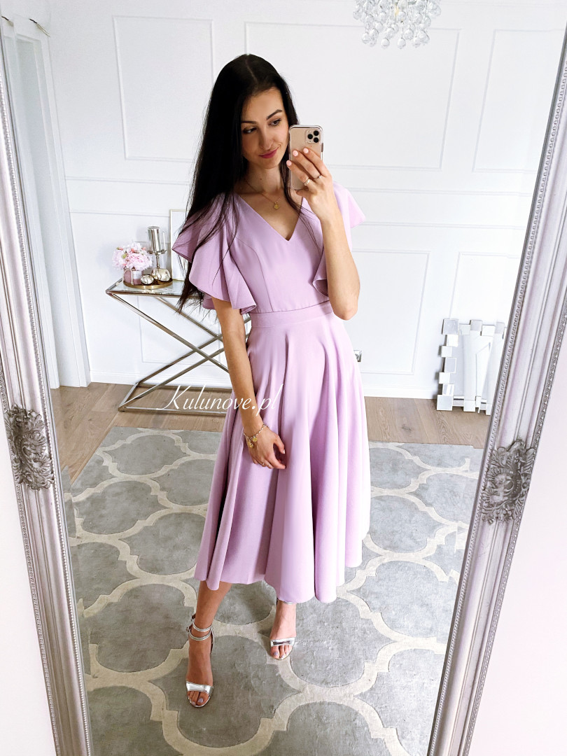 Isabella - sukienka midi w kolorze wrzosowym - Kulunove zdjęcie 1