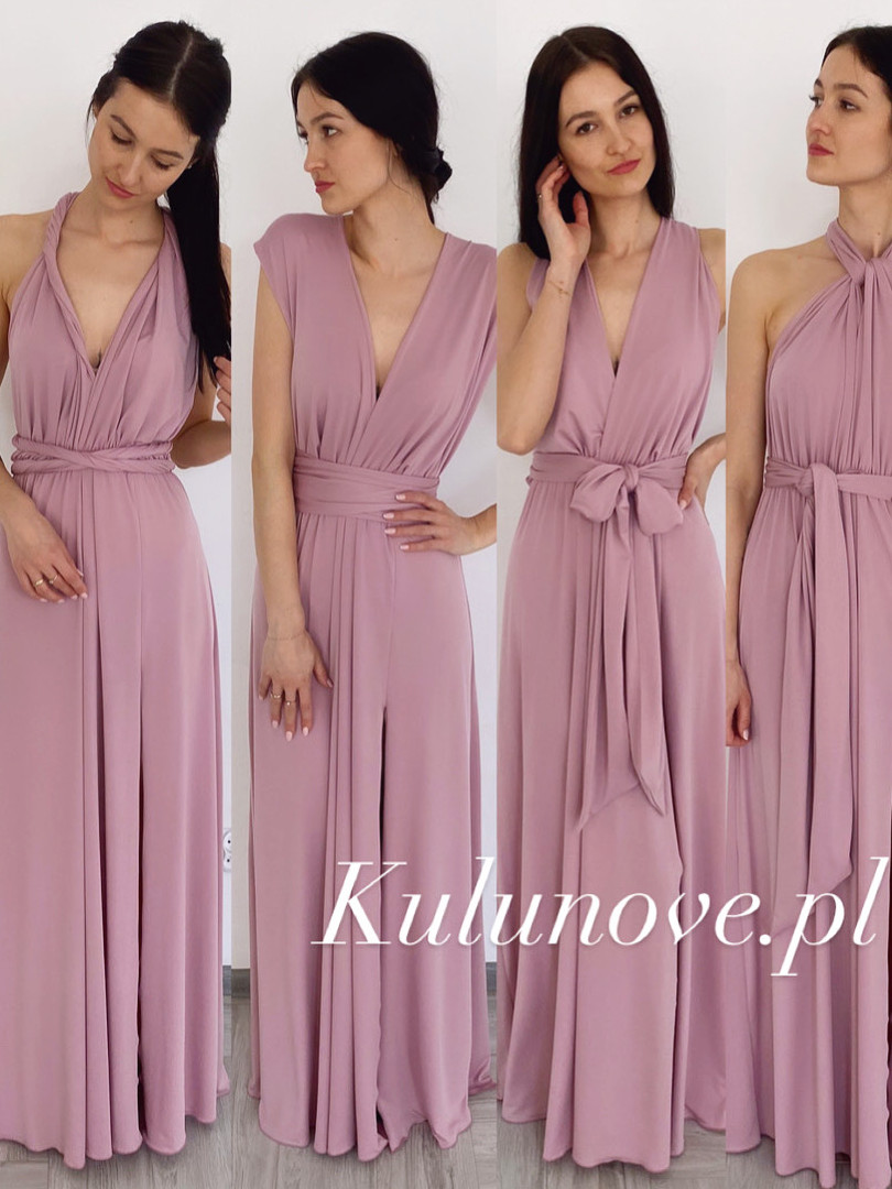 Nemezis - różowa sukienka wiązana na kilka sposobów - Kulunove zdjęcie 4