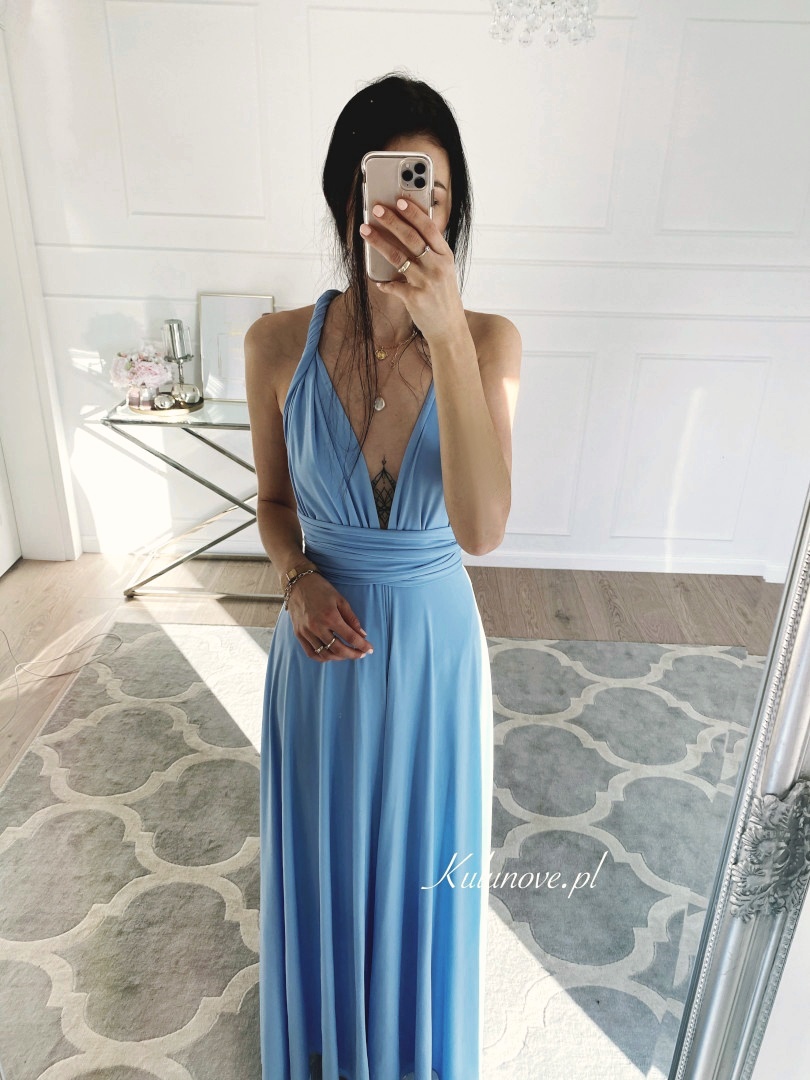 Nemezis - błękitna sukienka wiązana na kilka sposobów - Kulunove zdjęcie 1