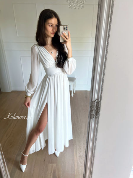 Merida - suknia ślubna na długi rękaw w stylu boho